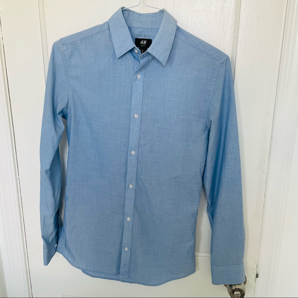 H&M Men's Slim fit long sleeve button down dress shirts XS